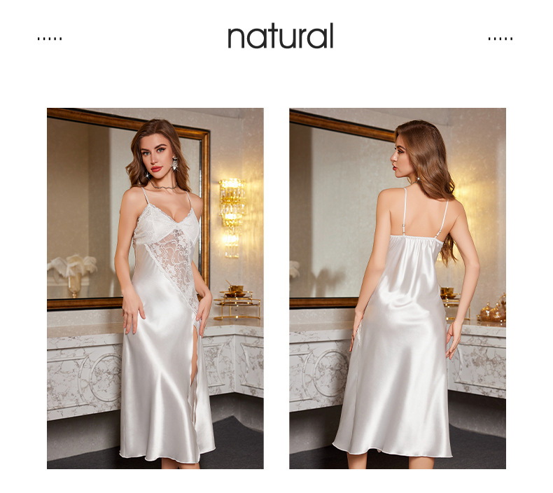 Sexy Personalized Silk Bathrobe Satin Nightgown