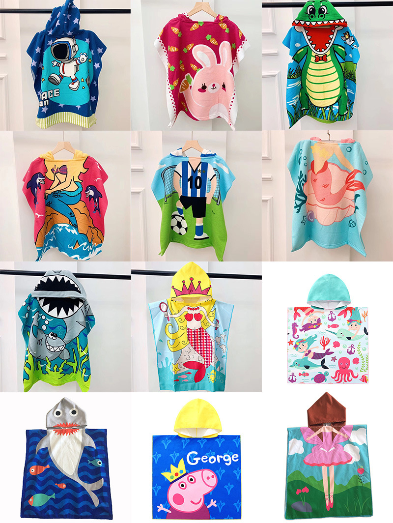 Personalized Kids Hooded Towel Poncho 